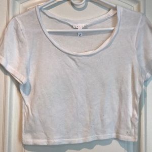 White short sleeve crop top